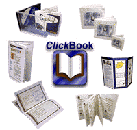 Top uses for booklet printing software, ClickBook prints door hangers, table tents, and 169 other layouts.